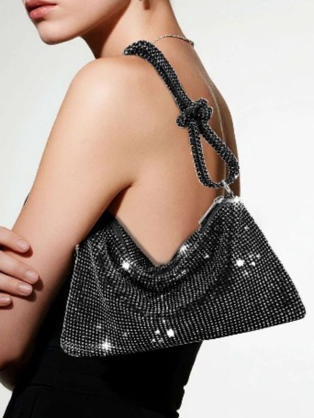 > New Black Beaded Shoulder Bag